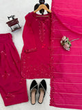 Designer Farshi Plazo Set With Mul Chanderi Silk Fabric