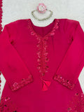 Designer Farshi Plazo Set With Mul Chanderi Silk Fabric