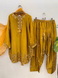 Designer Farshi Plazo Set With Mul Chanderi Silk Fabric