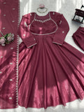 Beautiful HO Silk with Soft Micro Inner Lining & Intricate Thread work Salwar Kameez