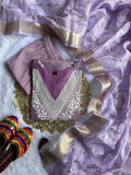 Roman Silk with Beautiful Embroidery With cotton tread Work Salwar Kameez