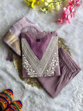 Roman Silk with Beautiful Embroidery With cotton tread Work Salwar Kameez