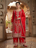 Pure Heavy Chinnon Silk With Heavy Embroidery Coding Sequence Work Salwar Kameez