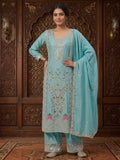 Pure Heavy Chinnon Silk With Heavy Embroidery Coding Sequence Work Salwar Kameez