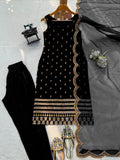 Roman Glass with Soft Micro Inner & Intricate Thread & Sequence work Salwar Kameez