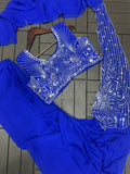 New Super Trending Embroidery Sequence work ready to wear saree with Embroidery Blouse