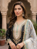 MAHIRA KHAN INSPIRED SEQUENCE EMBROIDERY WORKED TOP PLAZZO AND DUPATTA