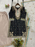 MAHIRA KHAN INSPIRED SEQUENCE EMBROIDERY WORKED TOP PLAZZO AND DUPATTA