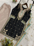 MAHIRA KHAN INSPIRED SEQUENCE EMBROIDERY WORKED TOP PLAZZO AND DUPATTA