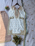 MAHIRA KHAN INSPIRED SEQUENCE EMBROIDERY WORKED TOP PLAZZO AND DUPATTA