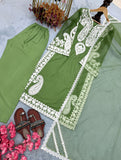 New Designer Party Wear Look Pure Soft Nylon Organza Silk Top Plazzo & Dupatta Set