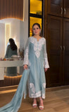 New Designer Party Wear Look Pure Soft Nylon Organza Silk Top Plazzo & Dupatta Set