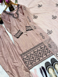 Heavy Natural Crep Silk With Embroidery thread Work Shorts Sleeves Salwar Kameez