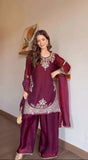 Heavy Fendy Silk Material With 5mm Sequence Embroidery Work Salwar Kameez