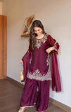 Heavy Fendy Silk Material With 5mm Sequence Embroidery Work Salwar Kameez