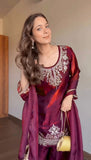 Heavy Fendy Silk Material With 5mm Sequence Embroidery Work Salwar Kameez