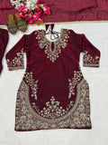 Heavy Fendy Silk Material With 5mm Sequence Embroidery Work Salwar Kameez
