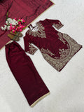 Heavy Fendy Silk Material With 5mm Sequence Embroidery Work Salwar Kameez