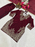 Heavy Fendy Silk Material With 5mm Sequence Embroidery Work Salwar Kameez