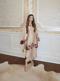 Roman Glass with Embroidery Sequence And Multi Work Beautiful Salwar Kameez