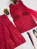 Heavy Natural Crep Silk Heavy Bids Hand Work Embroidery Sequence Work Salwar Kameez