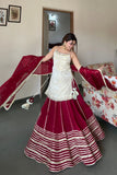 Fendy Silk with Real Mirror Work Top Lehenga Dupatta Set