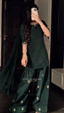 Heavy Natural Crep Silk With Diamond Hand Work With Sequence Multi Needle Embroidery Work Salwar Kameez