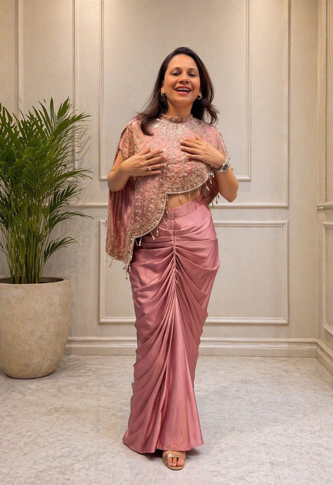 New Bollywood Style Embroidery Work detailing 3 piece Indo-Western Set