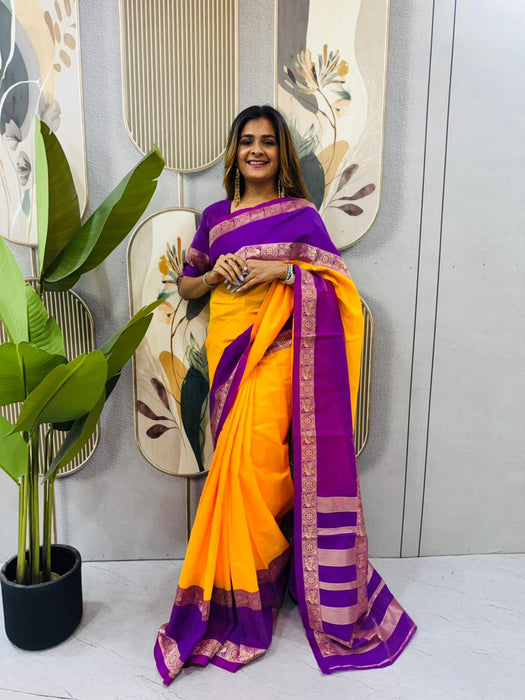Mysore Silk Saree With Micro Cotton Inner & Jacquard Work
