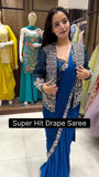 NEW SUPERHIT TRENDING READY TO WEAR SAREE WITH FULLY EMBROIDERED KOTI ON RANGOLI SILK FABRIC WITH STITCH BLOUSE