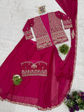 NEW SUPERHIT TRENDING READY TO WEAR SAREE WITH FULLY EMBROIDERED KOTI ON RANGOLI SILK FABRIC WITH STITCH BLOUSE