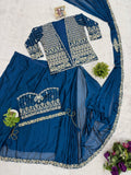 NEW SUPERHIT TRENDING READY TO WEAR SAREE WITH FULLY EMBROIDERED KOTI ON RANGOLI SILK FABRIC WITH STITCH BLOUSE