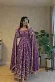 Latest Designer Fandy Silk Beautiful Anarkali Suit  With Embroidery  Sequins Work