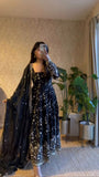 Latest Designer Fandy Silk Beautiful Anarkali Suit  With Embroidery  Sequins Work