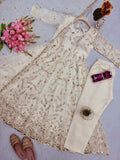 Latest Designer Fandy Silk Beautiful Anarkali Suit  With Embroidery  Sequins Work