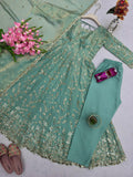 Latest Designer Fandy Silk Beautiful Anarkali Suit  With Embroidery  Sequins Work