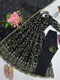 Latest Designer Fandy Silk Beautiful Anarkali Suit  With Embroidery  Sequins Work