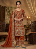 New Designer Long Panjabi Suit Top Pant and Dupptta In Fancy Style