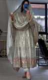 New Party Wear Look Pure Sheesha Silk Gown Dupatta & Bottom Set