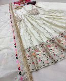 New Party Wear Look Pure Sheesha Silk Gown Dupatta & Bottom Set