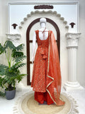 Faux Georgette with Thread & Sequence Work With Fancy Lace Salwar Kameez