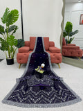 Beautiful Designer Saree on Soft Net Fabric with Sequence work and blouse