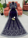 Beautiful Designer Saree on Soft Net Fabric with Sequence work and blouse