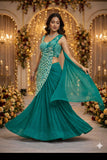 New Super Trending Embroidery Sequence work ready to wear saree with Embroidery Blouse