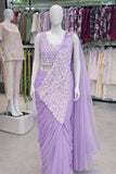 New Super Trending Embroidery Sequence work ready to wear saree with Embroidery Blouse