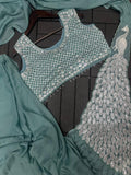 New Super Trending Embroidery Sequence work ready to wear saree with Embroidery Blouse