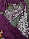 New Super Trending Embroidery Sequence work ready to wear saree with Embroidery Blouse
