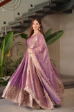 Designer Party Wear Fandy Silk Gown With Embroidery Sequins Work