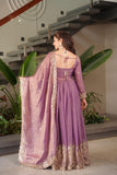 Designer Party Wear Fandy Silk Gown With Embroidery Sequins Work