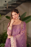 Designer Party Wear Fandy Silk Gown With Embroidery Sequins Work